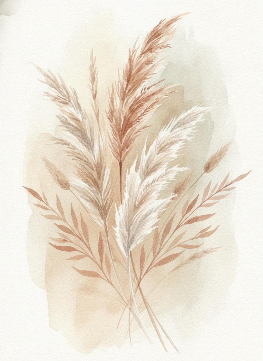 Soft botanical watercolor